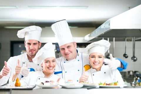 Chefs in the kitchen Stock Photos