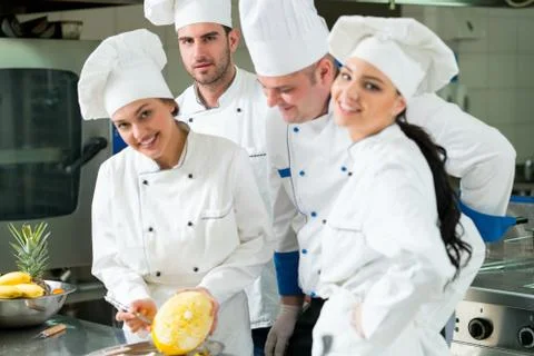 Chefs in the kitchen Stock Photos