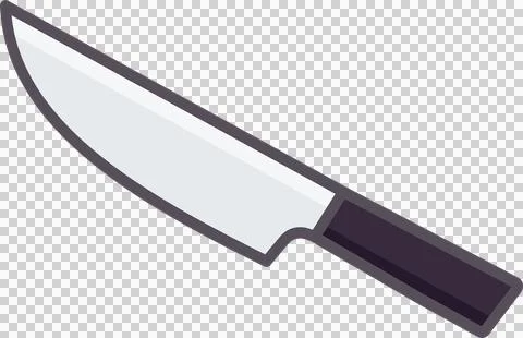 Chef's knife is floating on transparent background showing flat-design gradient Stock Illustration