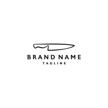 Chefs Knife Logo Design Stock Illustration