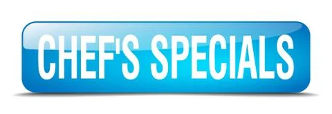 Chef's specials blue square 3d realistic isolated web button 스톡 일러스트