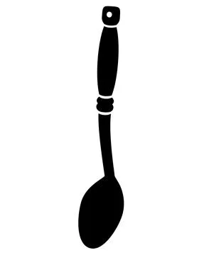 Chef's spoon - large serving spoon - vector silhouette illustration Stock Illustration