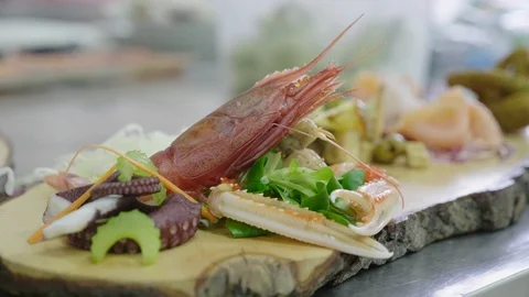 Chefs who prepare an appetizer Stock Footage