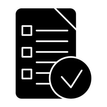 Chek list solid icon. Clipboard vector illustration isolated on white. Document 스톡 일러스트