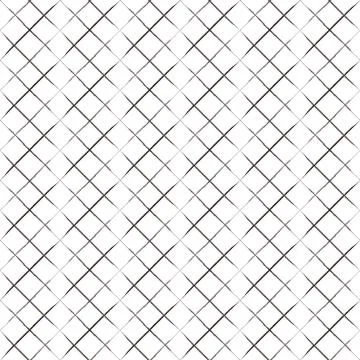 Chekered seamless pattern. Grunge hand drawn lines, diagonal geometric grid Stock Illustration