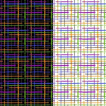 Chekered seamless pattern. Grunge hand drawn scribbled lines, abstract geometric Stock Illustration