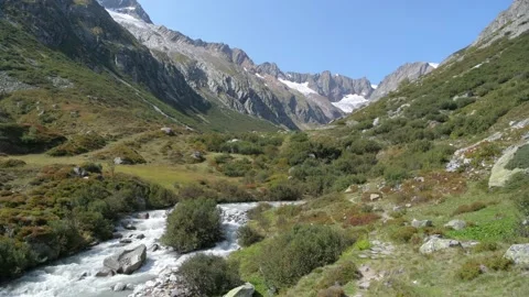 Chelen river in Chelen valley with beautiful mountains in background Video stock 140616193
