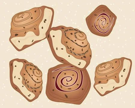 Chelsea buns Stock Illustration