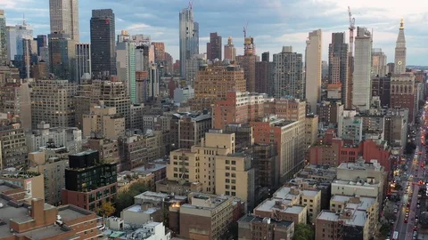 Chelsea rooftops between Midtown towers and West Side skyscrapers Stock-Footage 119243744