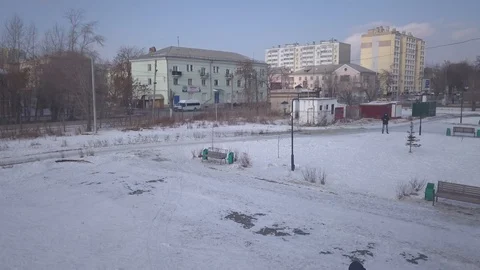 Chelyabinsk winter copter Stock Footage 89917588