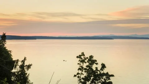 Chemanius bay at sunset Stock Footage