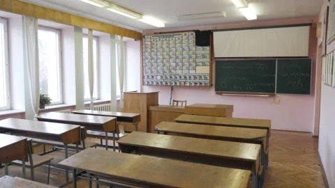 Chemestry Empty Classroom In A Classical High School Stock Footage 231567027