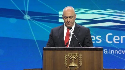 Chemi Peres talking about the late President Shimon Pres Video stock 97418803