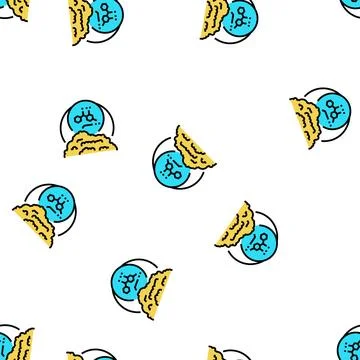 Chemical additives vector seamless pattern Illustrazione stock