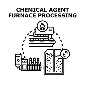 Chemical agent furnace processing vector concept Stock Illustration
