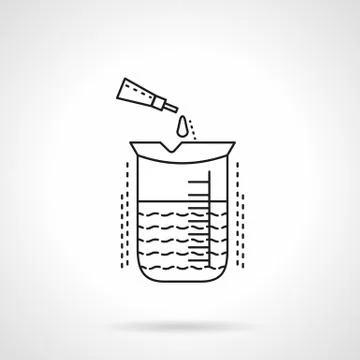 Chemical analysis flat line vector icon Stock Illustration
