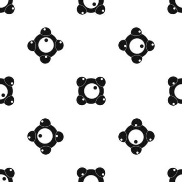 Chemical and physical molecules pattern seamless black Illustrazione stock