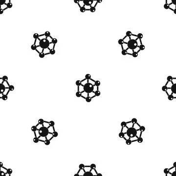 Chemical and physical molecules pattern seamless black Illustrazione stock