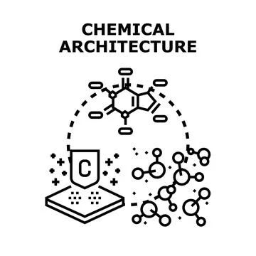 Chemical architecture concept with molecular structure design Stock Illustration