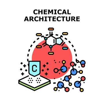 Chemical architecture concept with molecular structure design Stock Illustration
