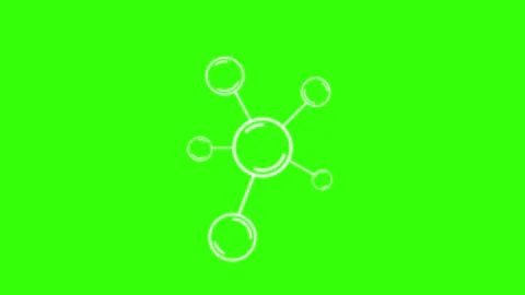 Chemical atom molecular bond animated icon chemical molecular bond green sc.. Stock Footage 303680491