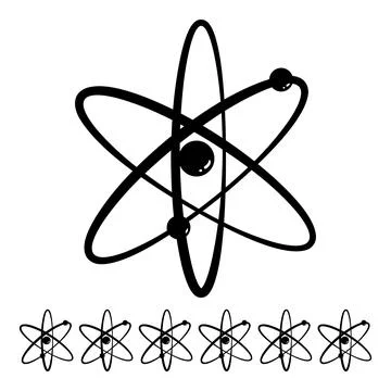 Chemical atom orbit cartoon vector graphic Stock Illustration