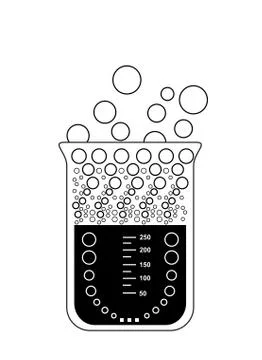 Chemical beaker with evaporating solution Stock Illustration