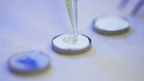 Chemical Being Placed Inside of a Round Cell Battery Stock Footage 160257667