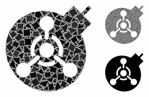Chemical bomb Composition Icon of Bumpy Pieces Stockillustratie