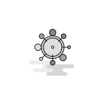 Chemical bonding Web Icon. Flat Line Filled Gray Icon Vector Ilustração Stock