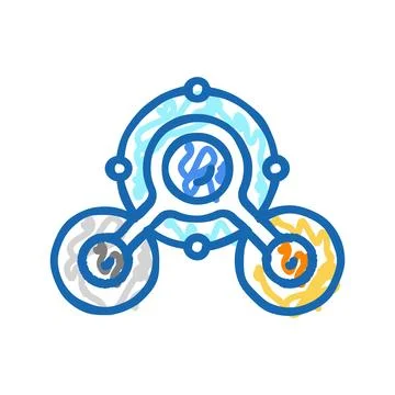 Chemical bonds engineer icon doodle illustration Stock Illustration