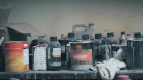 Chemical bottles Stock Footage 52268950