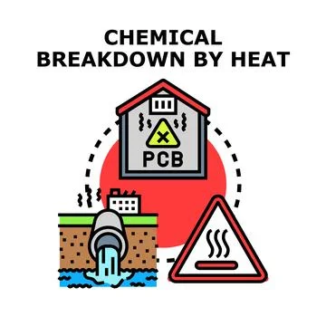 Chemical breakdown pollution concept icon illustrating toxic waste Stock Illustration