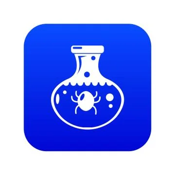 Chemical bug icon blue vector Stock Illustration