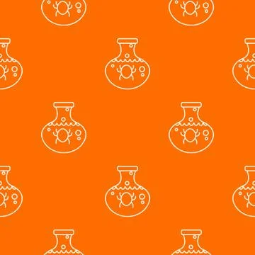 Chemical bug pattern vector orange Stock Illustration