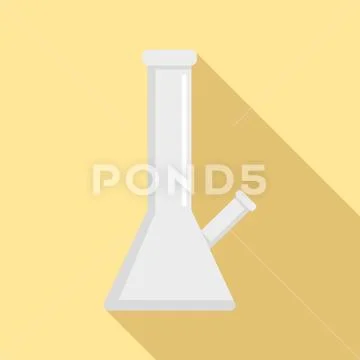 Chemical cannabis flask icon, flat style Stock Illustration