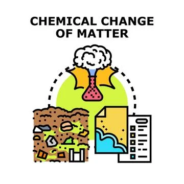 Chemical change of matter transformation process concept Illustrazione stock