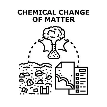Chemical change of matter transformation process concept Illustrazione stock