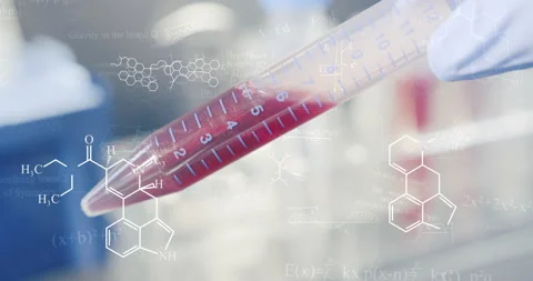 Chemical composition of blood sample in the test is displayed Stock Footage 150055881