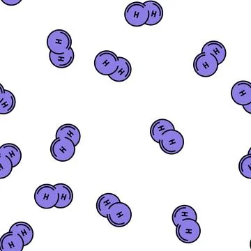 Chemical compound hydrogen vector seamless pattern Illustrazione stock