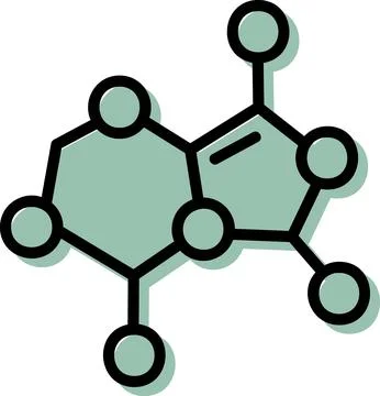 Chemical compound molecular structure science icon Stock Illustration