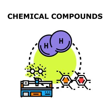 Chemical compounds creating molecular structures in research laboratory Stock Illustration
