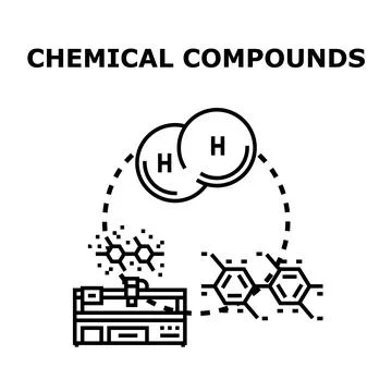 Chemical compounds creating molecular structures in research laboratory Stock Illustration