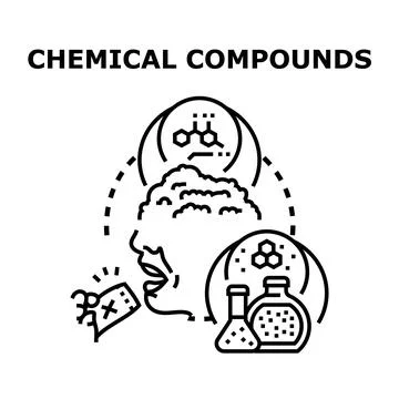 Chemical compounds research development and human application 스톡 일러스트