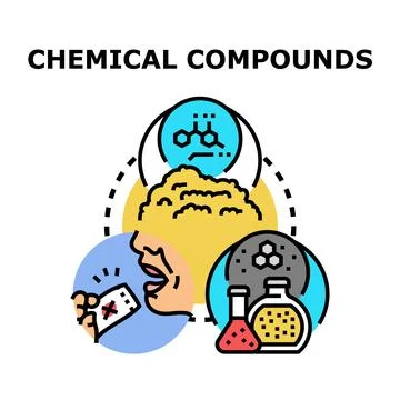 Chemical compounds research development and human application Stock Illustration