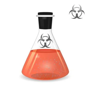 Chemical conical flask with toxic solution Stock Illustration