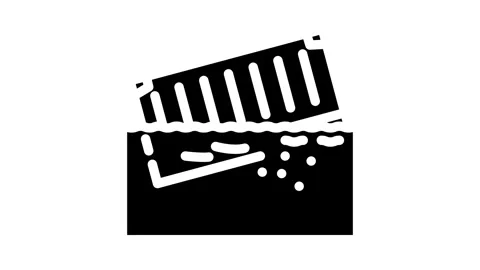 Chemical container fallen water animation Stock Footage 326727498