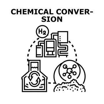 Chemical conversion process creating sustainable energy resource Stock Illustration