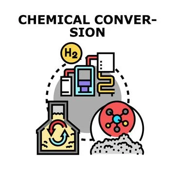 Chemical conversion process creating sustainable energy resource Stock Illustration