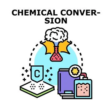 Chemical conversion process illustrating science and engineering concepts Stock Illustration